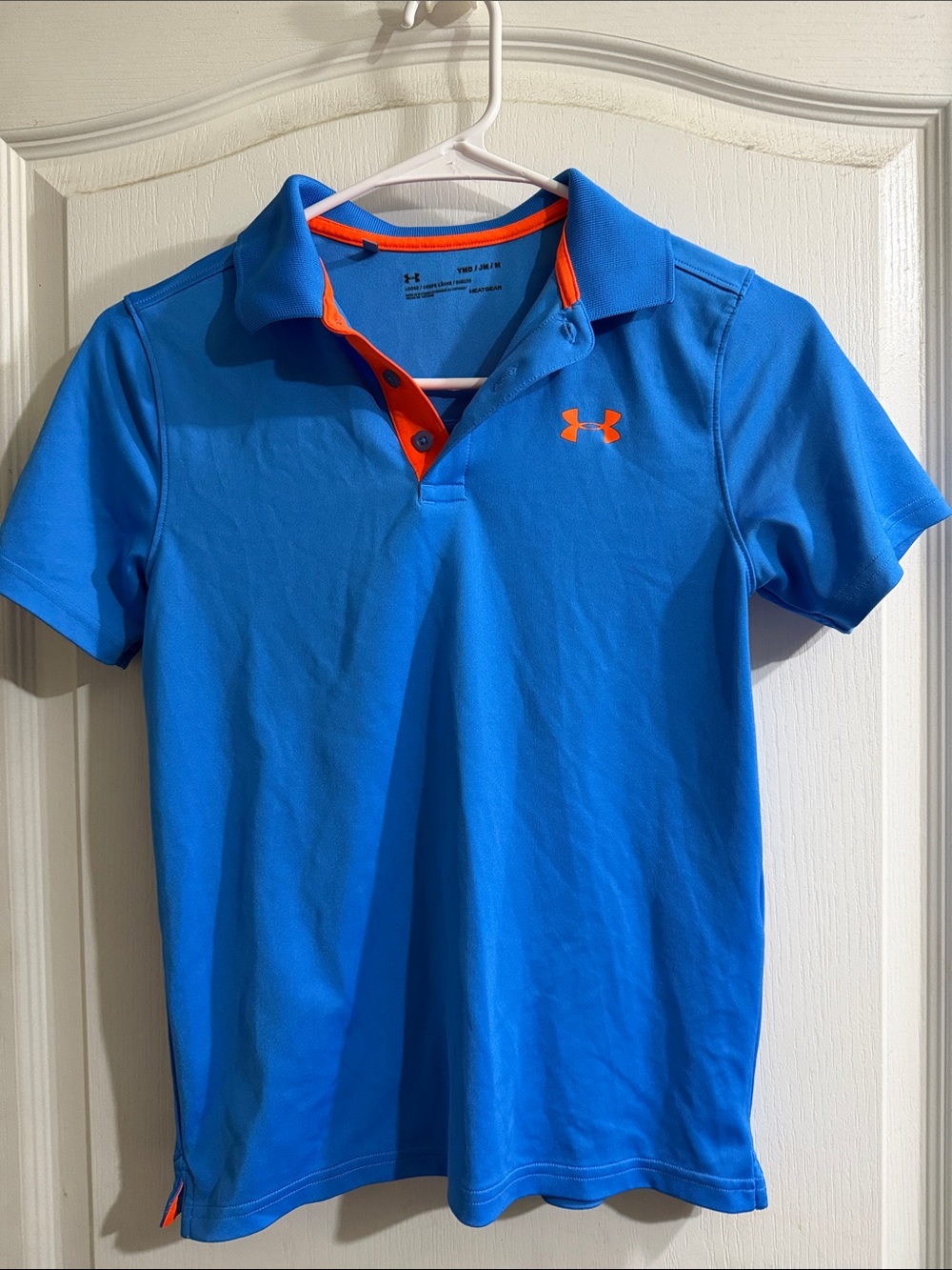 Under Armour Electric Blue Polo with Orange Trim